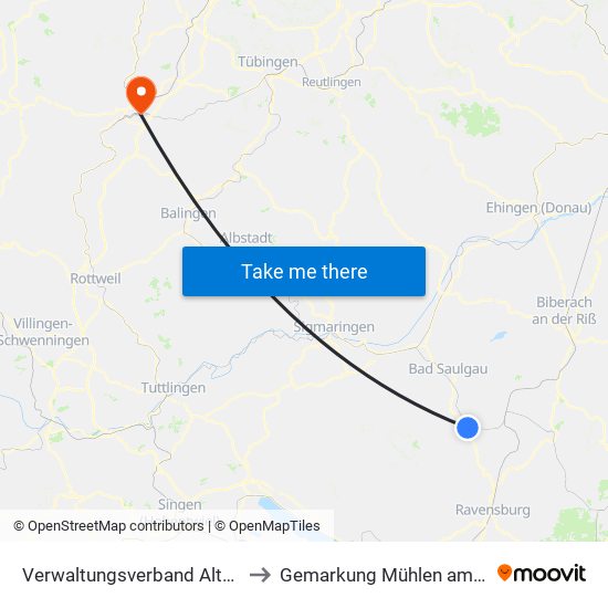 Verwaltungsverband Altshausen to Gemarkung Mühlen am Neckar map