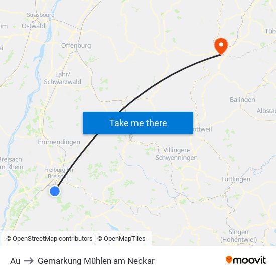 Au to Gemarkung Mühlen am Neckar map