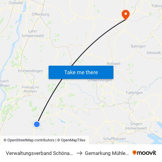 Verwaltungsverband Schönau Im Schwarzwald to Gemarkung Mühlen am Neckar map