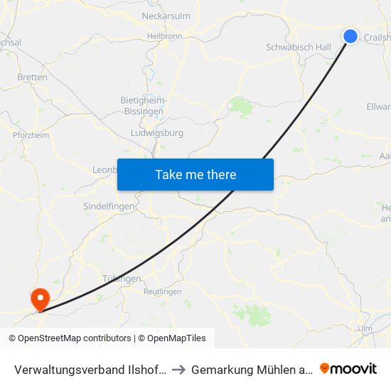 Verwaltungsverband Ilshofen-Vellberg to Gemarkung Mühlen am Neckar map