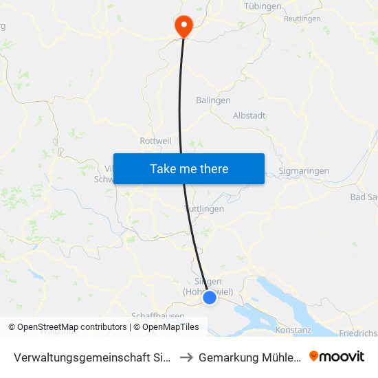 Verwaltungsgemeinschaft Singen (Hohentwiel) to Gemarkung Mühlen am Neckar map