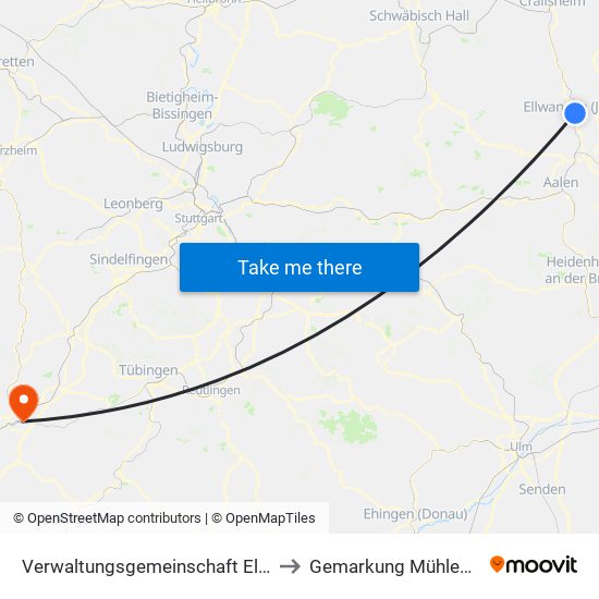 Verwaltungsgemeinschaft Ellwangen (Jagst) to Gemarkung Mühlen am Neckar map