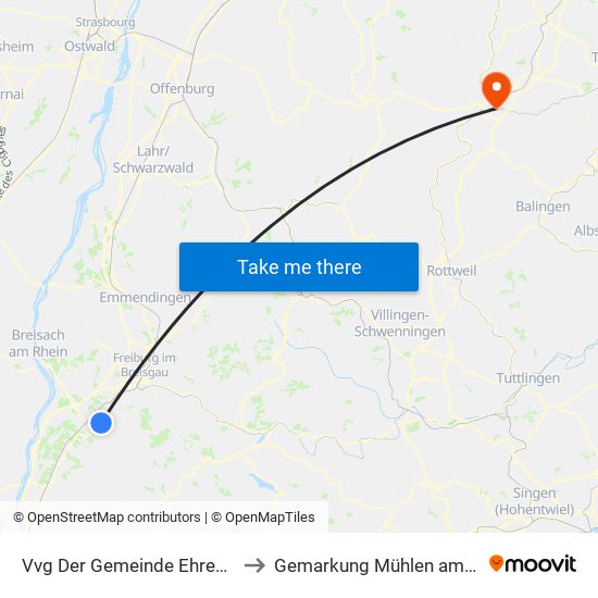 Vvg Der Gemeinde Ehrenkirchen to Gemarkung Mühlen am Neckar map