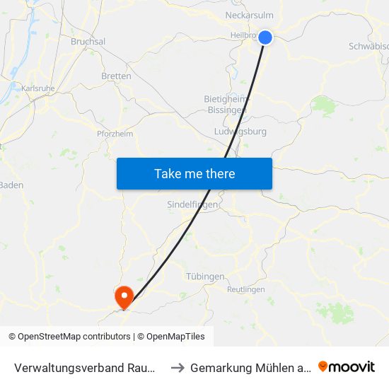 Verwaltungsverband Raum Weinsberg to Gemarkung Mühlen am Neckar map