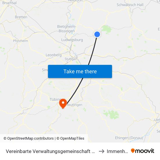 Vereinbarte Verwaltungsgemeinschaft Der Stadt Backnang to Immenhausen map