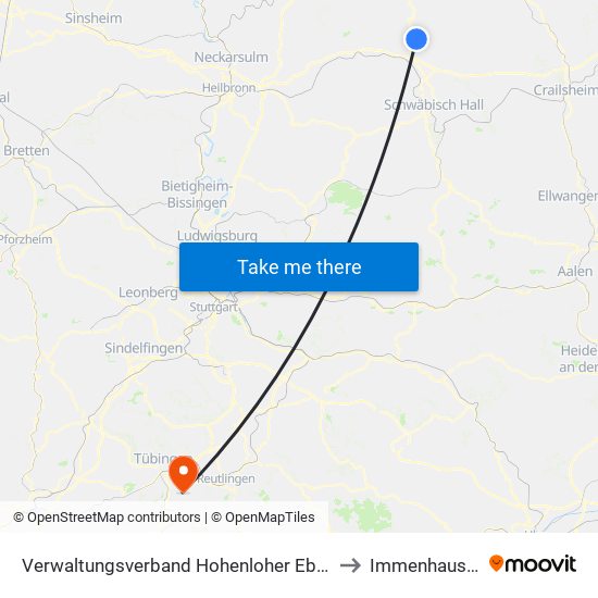 Verwaltungsverband Hohenloher Ebene to Immenhausen map