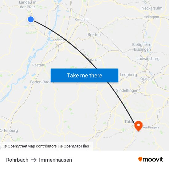 Rohrbach to Immenhausen map