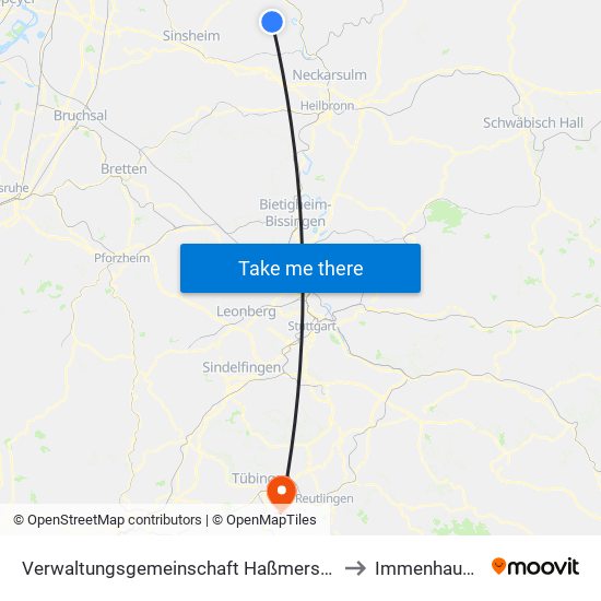 Verwaltungsgemeinschaft Haßmersheim to Immenhausen map