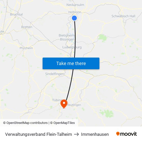 Verwaltungsverband Flein-Talheim to Immenhausen map