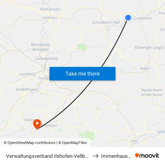 Verwaltungsverband Ilshofen-Vellberg to Immenhausen map