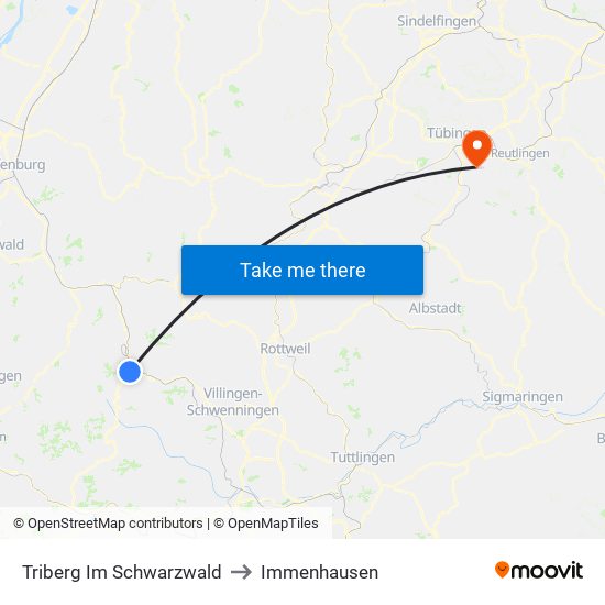 Triberg Im Schwarzwald to Immenhausen map