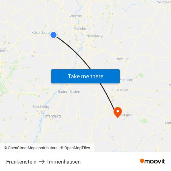 Frankenstein to Immenhausen map