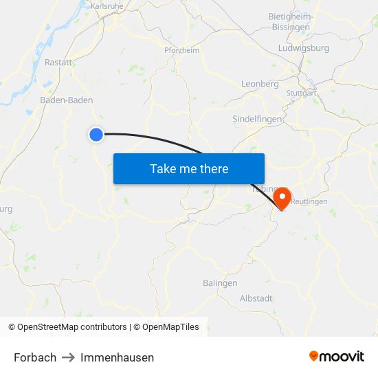 Forbach to Immenhausen map