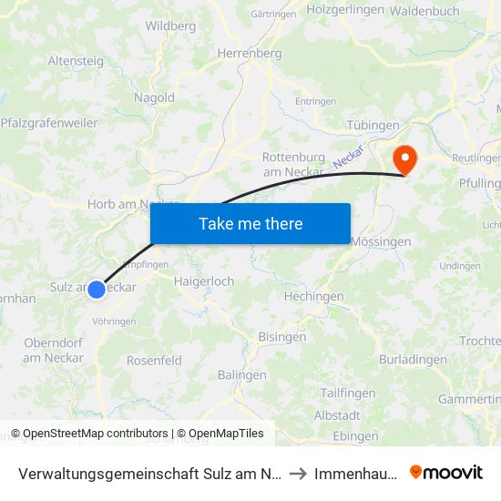 Verwaltungsgemeinschaft Sulz am Neckar to Immenhausen map