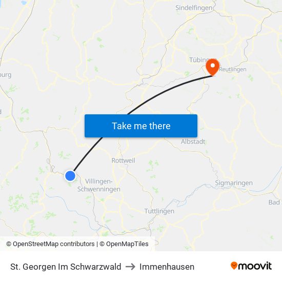 St. Georgen Im Schwarzwald to Immenhausen map