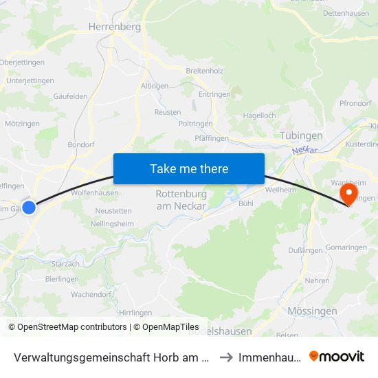 Verwaltungsgemeinschaft Horb am Neckar to Immenhausen map