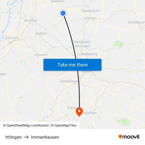 Ittlingen to Immenhausen map