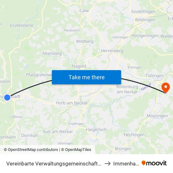 Vereinbarte Verwaltungsgemeinschaft Freudenstadt to Immenhausen map