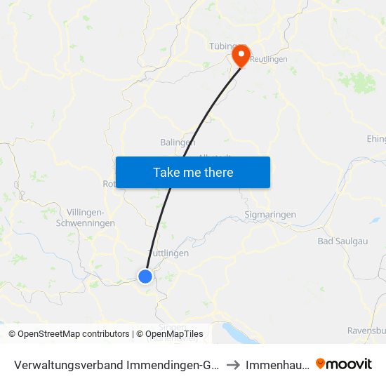 Verwaltungsverband Immendingen-Geisingen to Immenhausen map