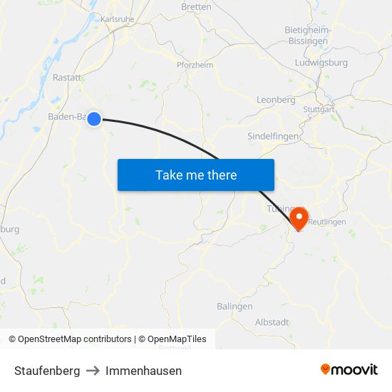 Staufenberg to Immenhausen map