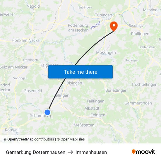 Gemarkung Dotternhausen to Immenhausen map