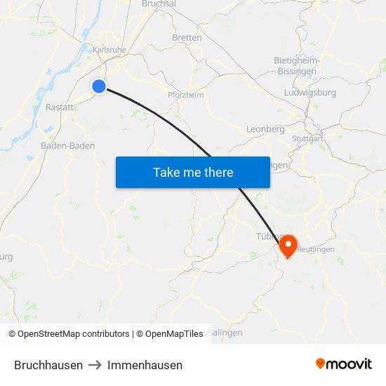 Bruchhausen to Immenhausen map