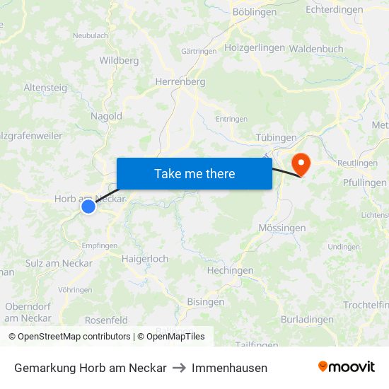 Gemarkung Horb am Neckar to Immenhausen map
