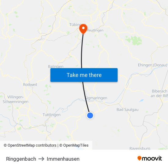 Ringgenbach to Immenhausen map