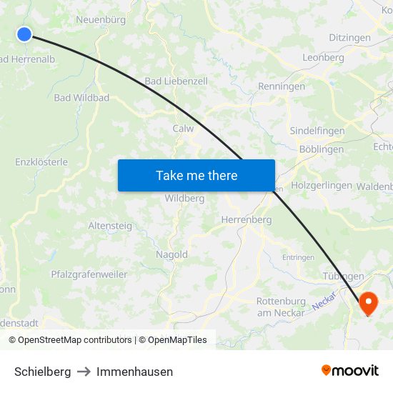 Schielberg to Immenhausen map