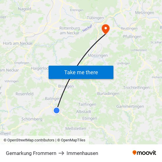 Gemarkung Frommern to Immenhausen map