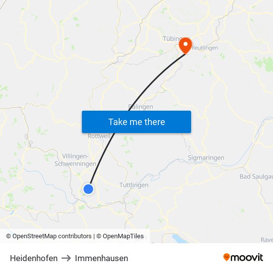 Heidenhofen to Immenhausen map