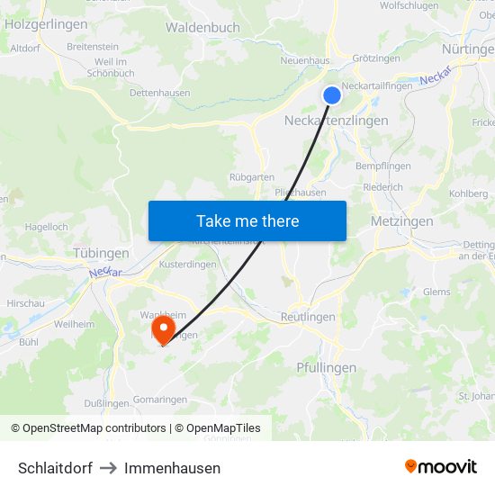 Schlaitdorf to Immenhausen map