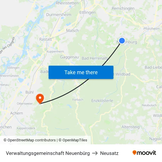 Verwaltungsgemeinschaft Neuenbürg to Neusatz map