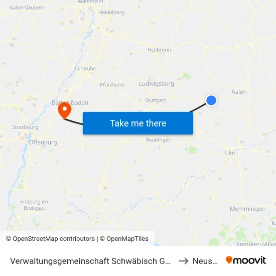 Verwaltungsgemeinschaft Schwäbisch Gmünd to Neusatz map