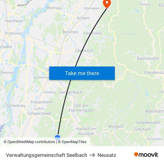 Verwaltungsgemeinschaft Seelbach to Neusatz map