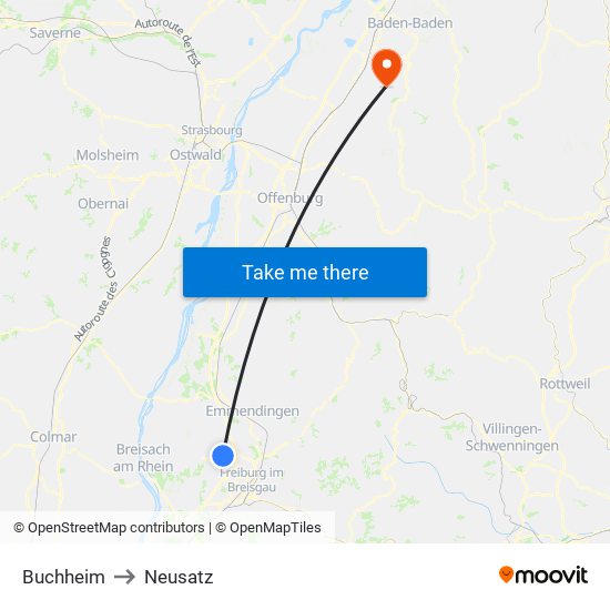 Buchheim to Neusatz map