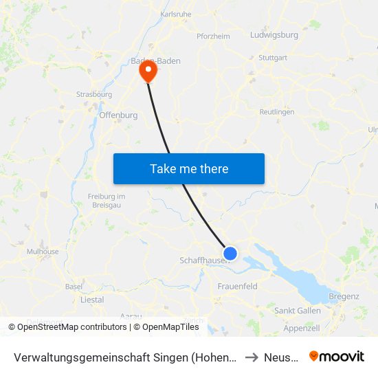 Verwaltungsgemeinschaft Singen (Hohentwiel) to Neusatz map