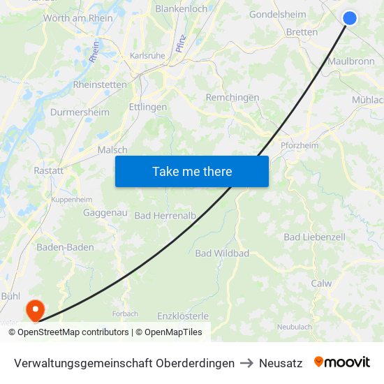 Verwaltungsgemeinschaft Oberderdingen to Neusatz map