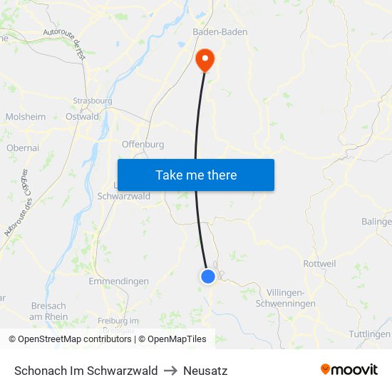Schonach Im Schwarzwald to Neusatz map
