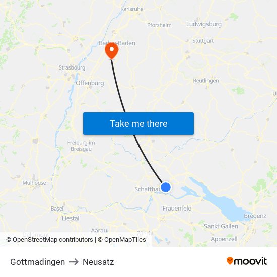 Gottmadingen to Neusatz map