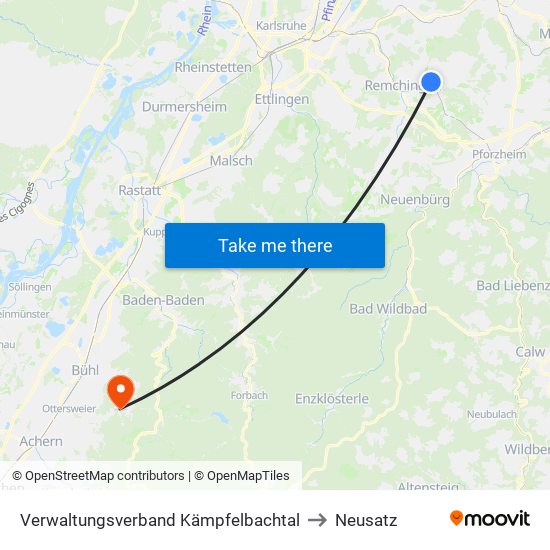 Verwaltungsverband Kämpfelbachtal to Neusatz map