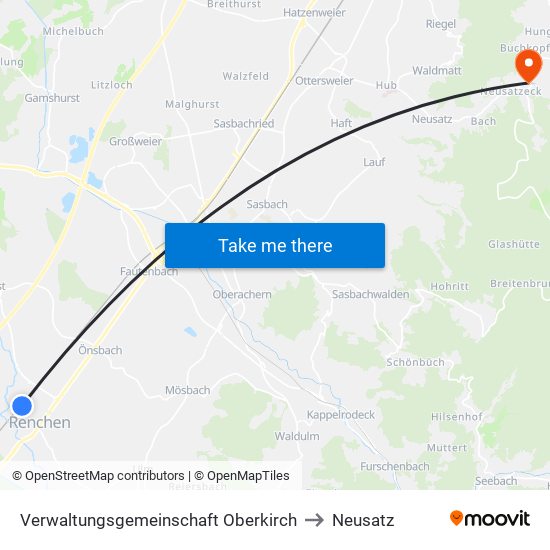 Verwaltungsgemeinschaft Oberkirch to Neusatz map