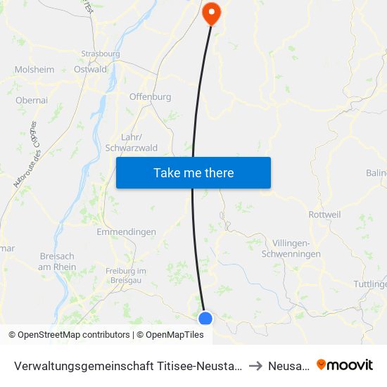 Verwaltungsgemeinschaft Titisee-Neustadt to Neusatz map