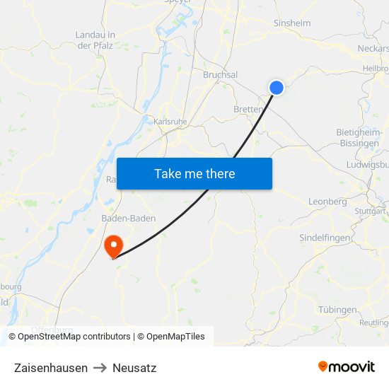 Zaisenhausen to Neusatz map