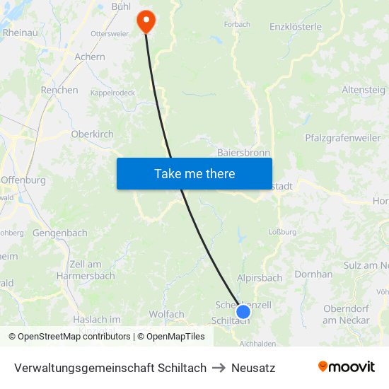 Verwaltungsgemeinschaft Schiltach to Neusatz map