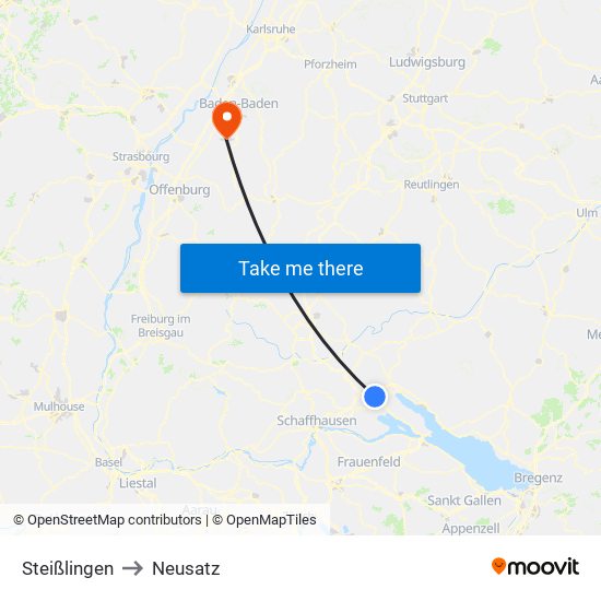 Steißlingen to Neusatz map