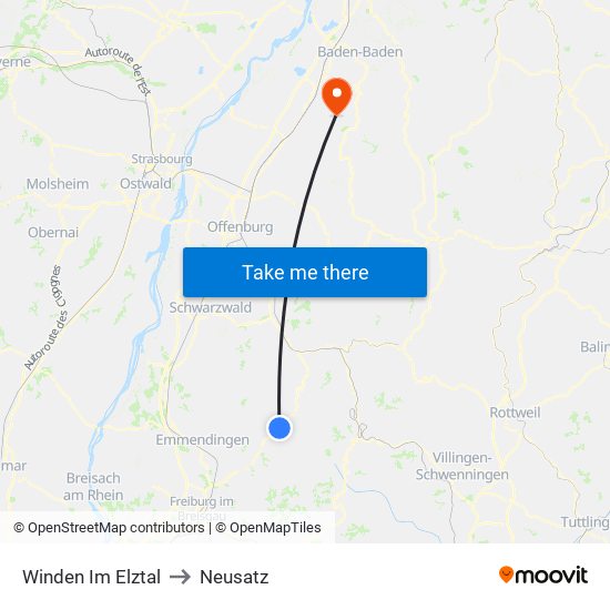 Winden Im Elztal to Neusatz map