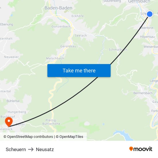 Scheuern to Neusatz map