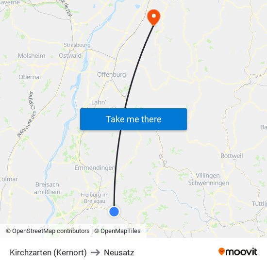 Kirchzarten (Kernort) to Neusatz map