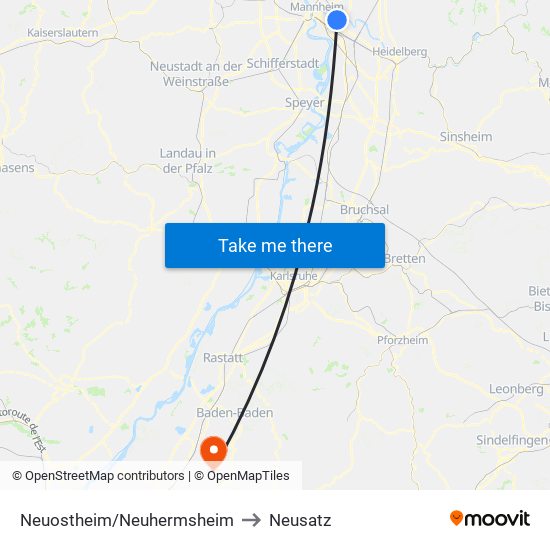 Neuostheim/Neuhermsheim to Neusatz map